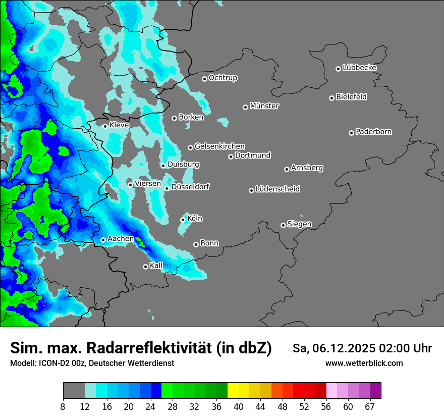 Modellkarten Simuliertes Radarbild