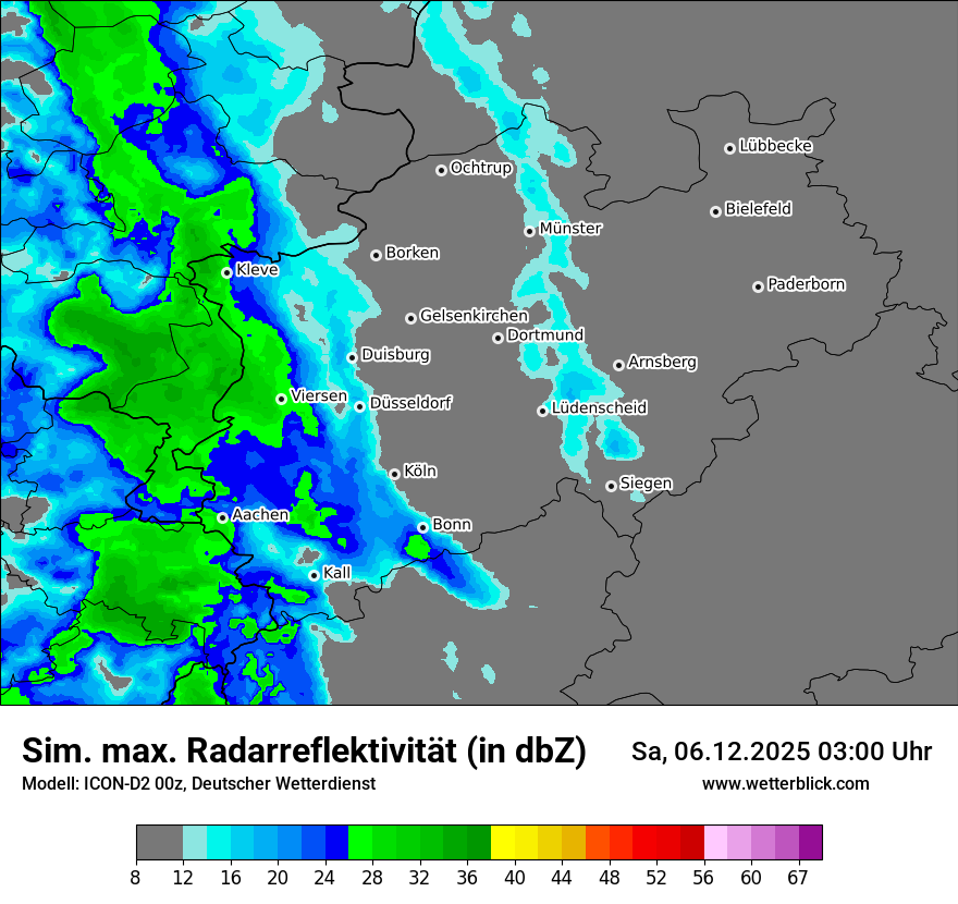 Modellkarten Simuliertes Radarbild