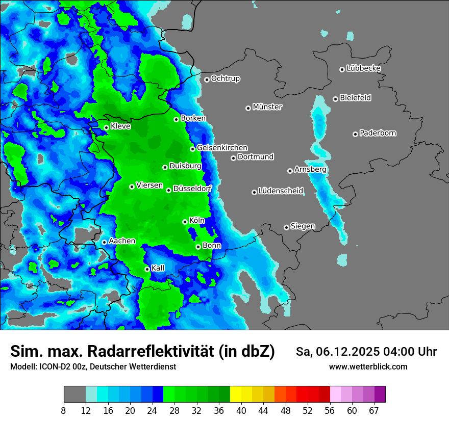 Modellkarten Simuliertes Radarbild