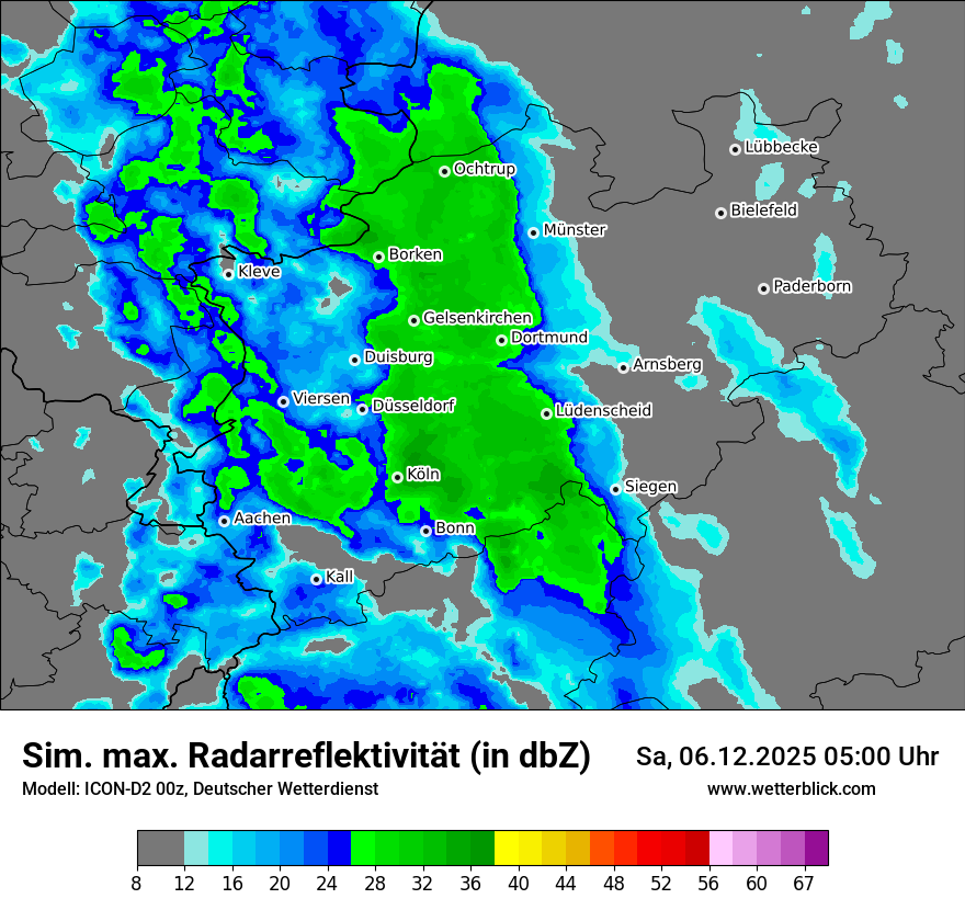 Modellkarten Simuliertes Radarbild