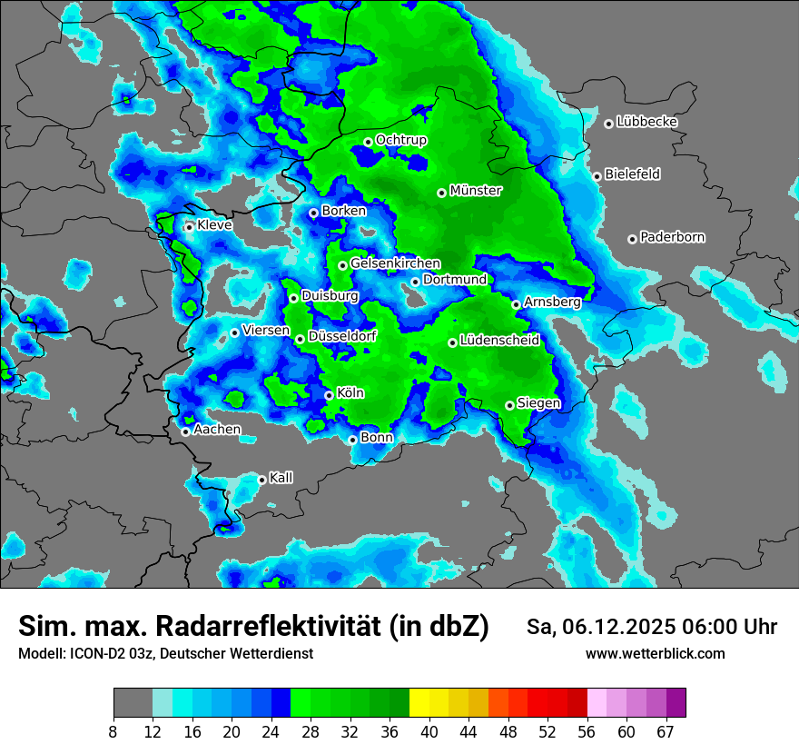 Modellkarten Simuliertes Radarbild