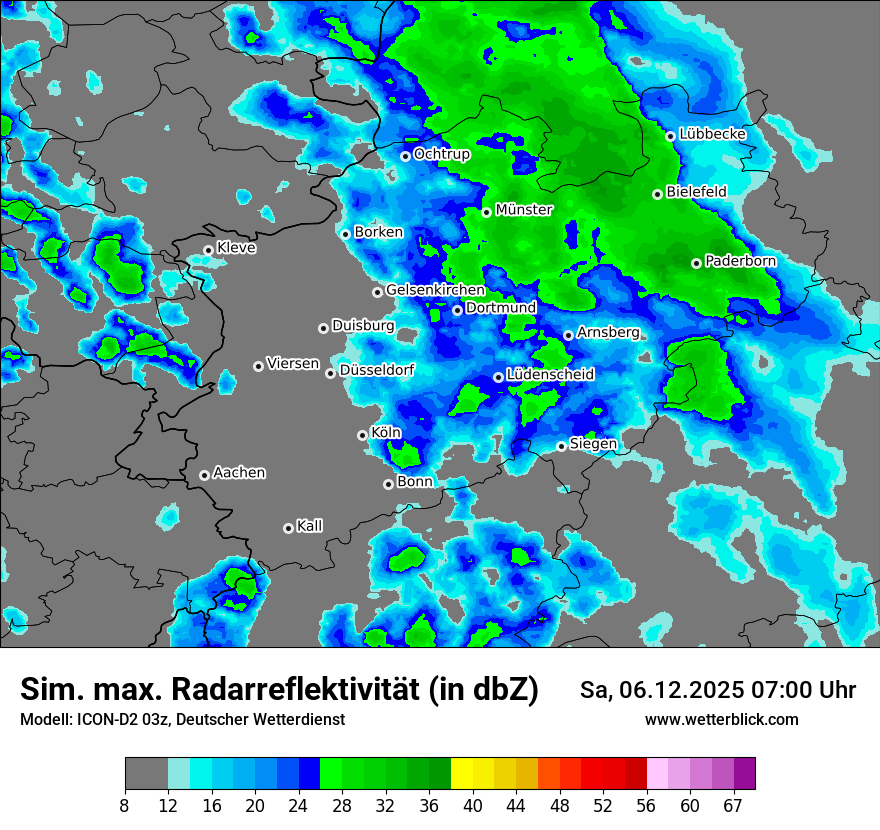 Modellkarten Simuliertes Radarbild