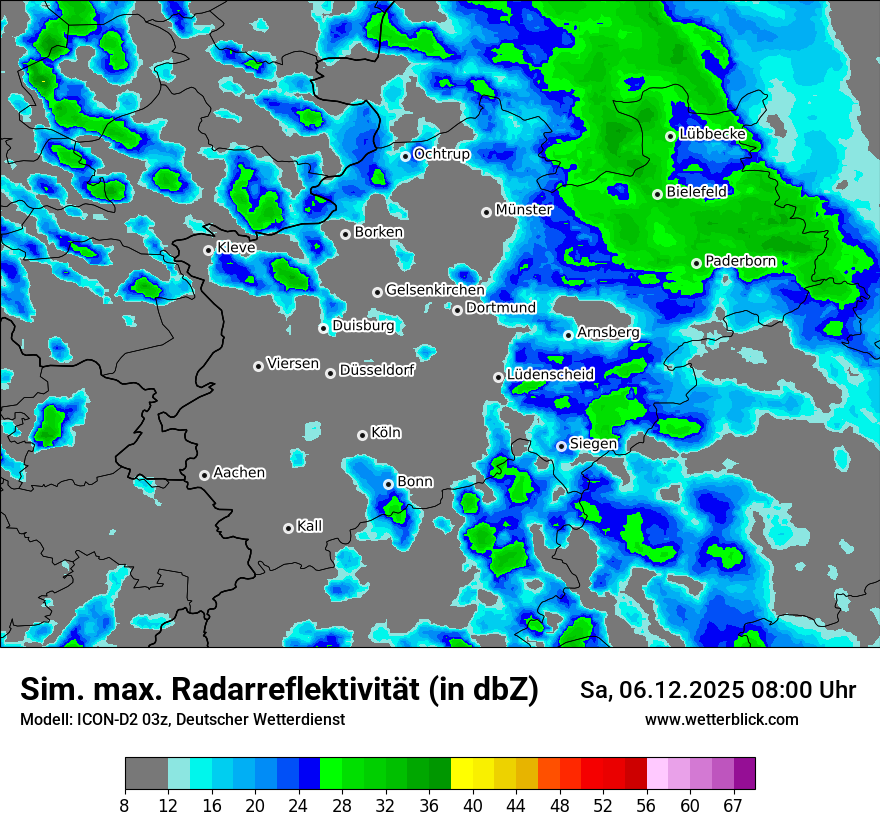 Modellkarten Simuliertes Radarbild