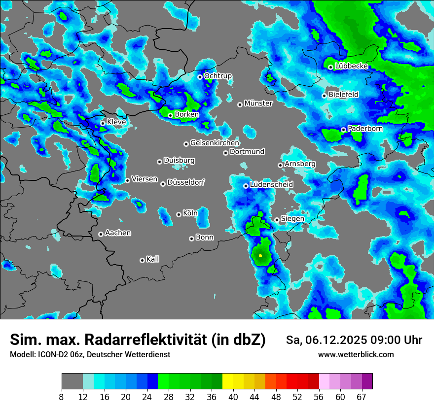 Modellkarten Simuliertes Radarbild