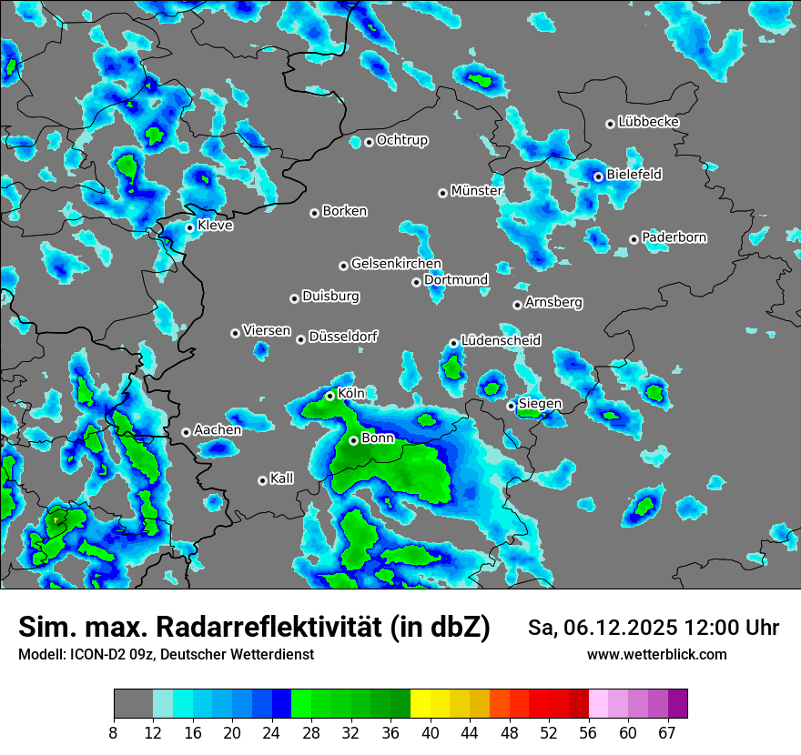 Modellkarten Simuliertes Radarbild