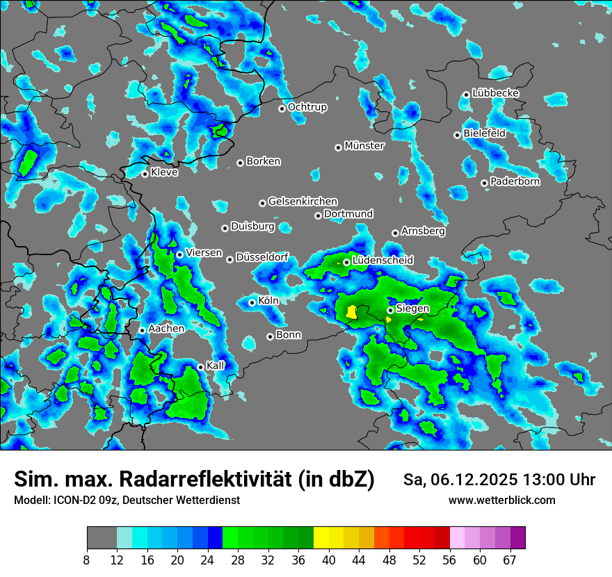Modellkarten Simuliertes Radarbild