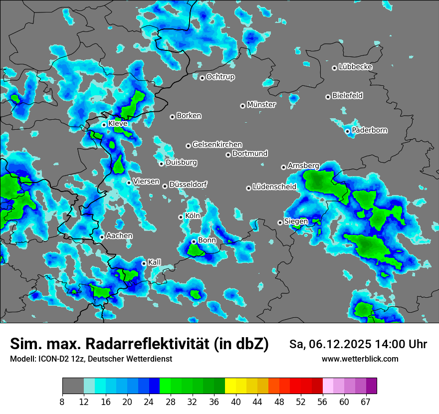 Modellkarten Simuliertes Radarbild