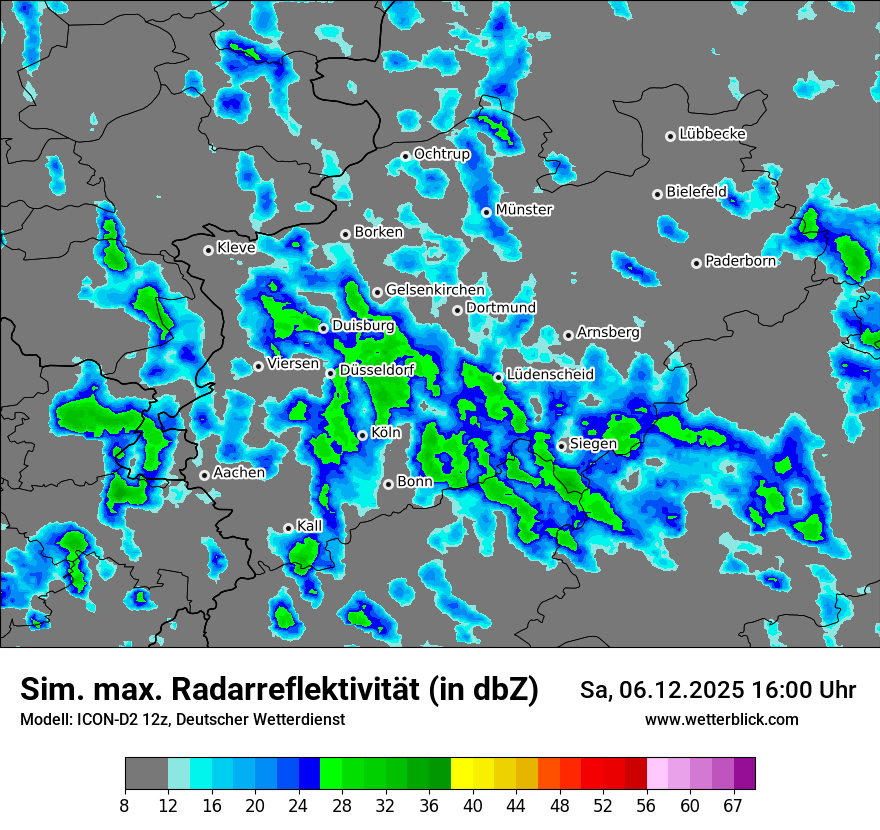 Modellkarten Simuliertes Radarbild