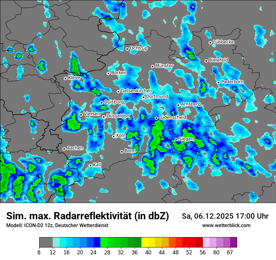 Modellkarten Simuliertes Radarbild