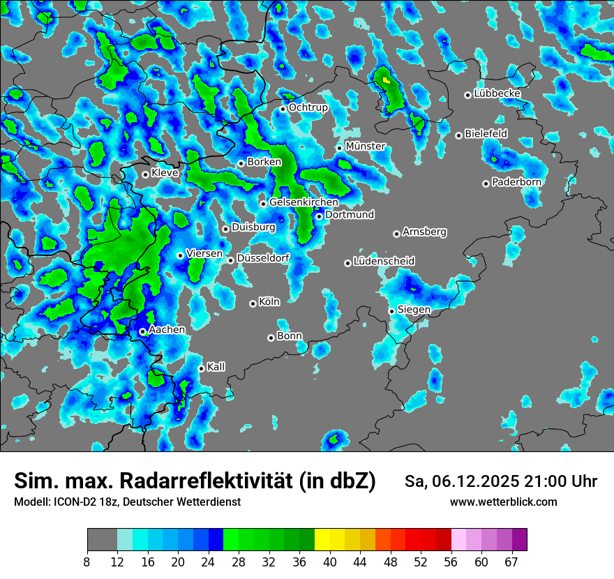 Modellkarten Simuliertes Radarbild