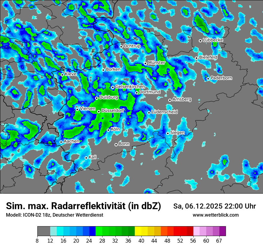 Modellkarten Simuliertes Radarbild