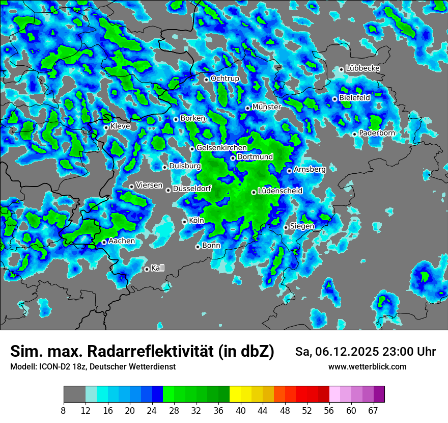 Modellkarten Simuliertes Radarbild