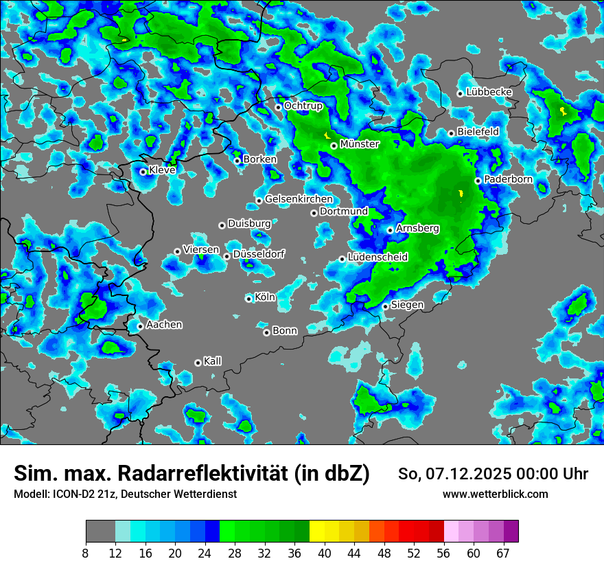 Modellkarten Simuliertes Radarbild