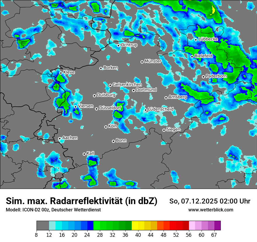 Modellkarten Simuliertes Radarbild