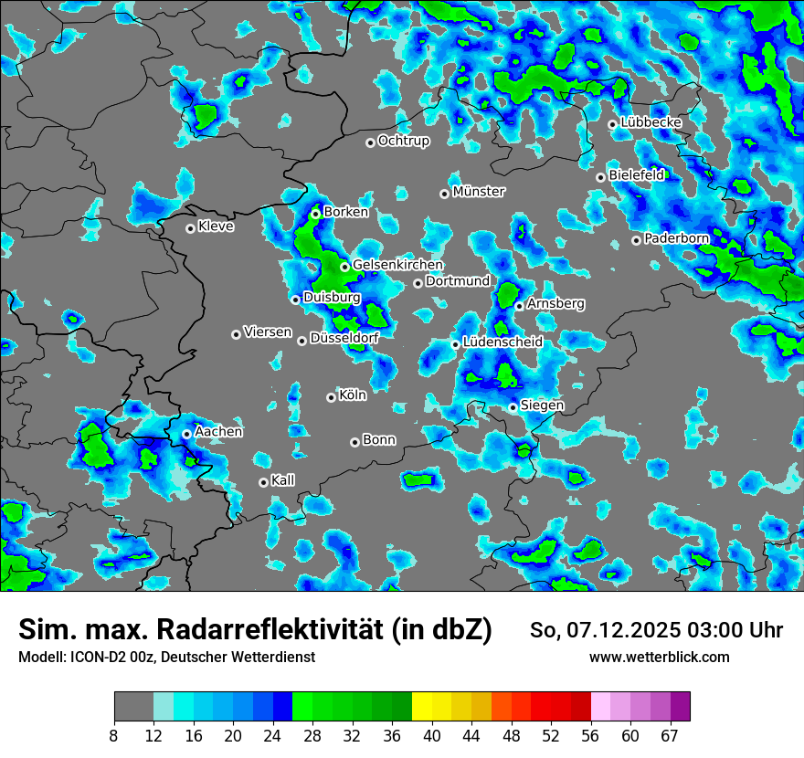 Modellkarten Simuliertes Radarbild