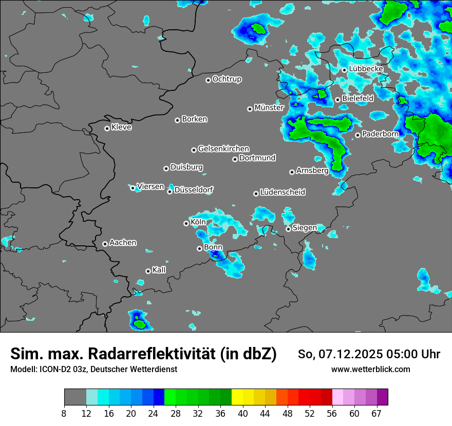 Modellkarten Simuliertes Radarbild