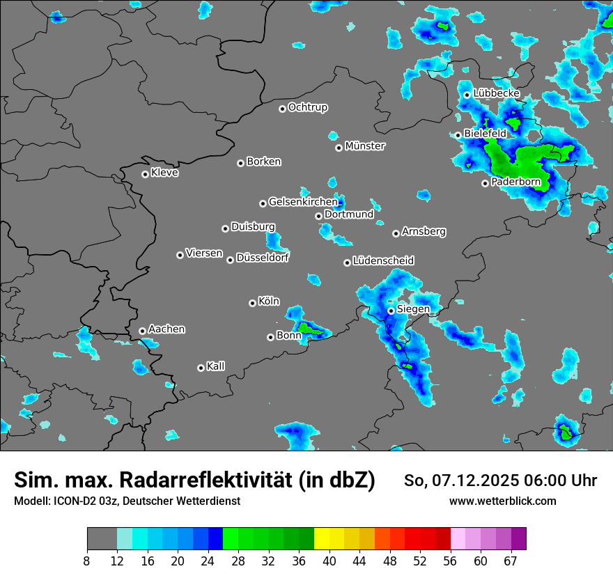 Modellkarten Simuliertes Radarbild