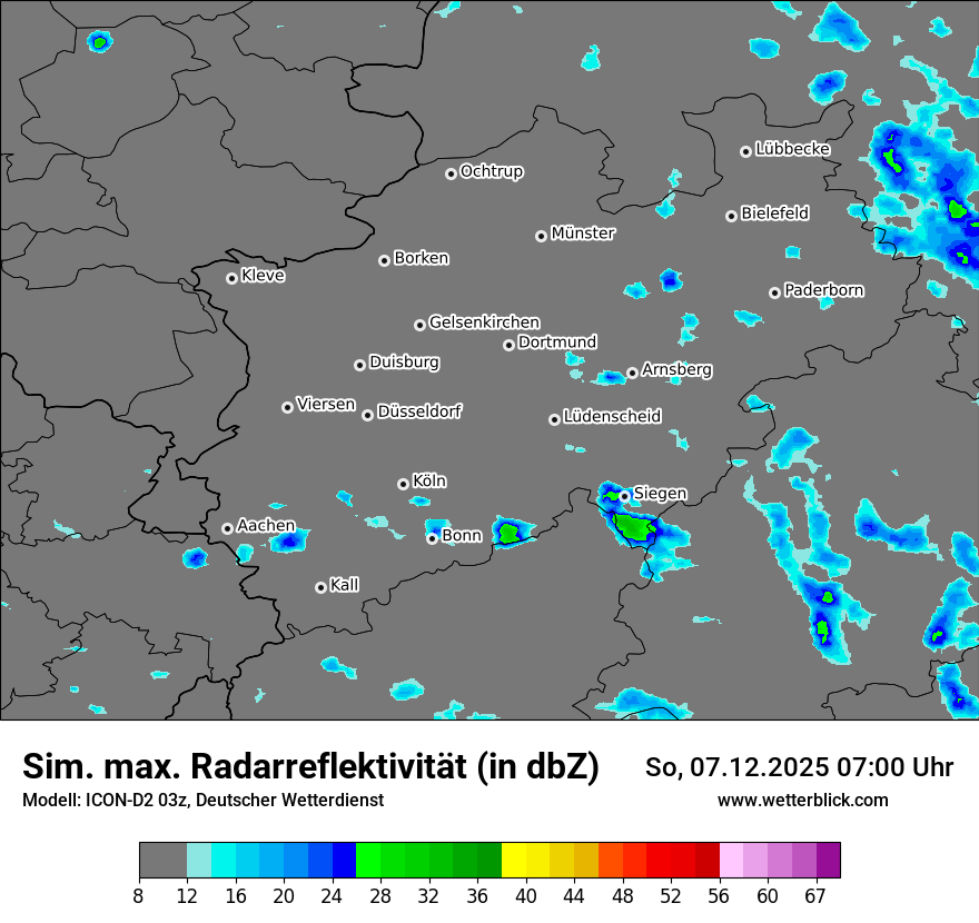 Modellkarten Simuliertes Radarbild