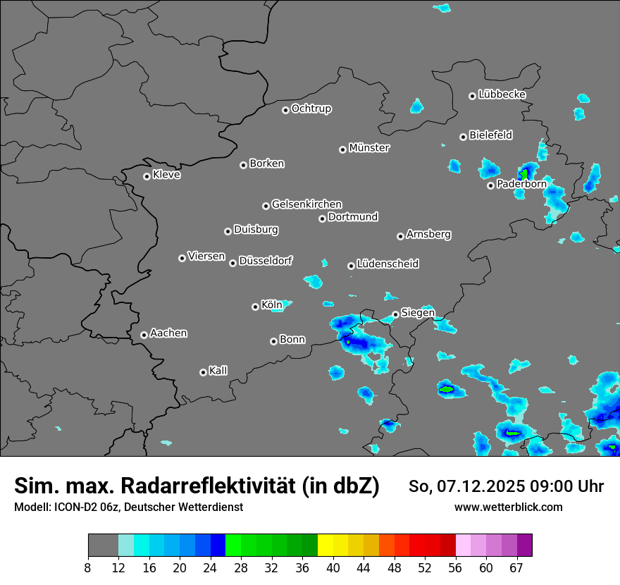 Modellkarten Simuliertes Radarbild