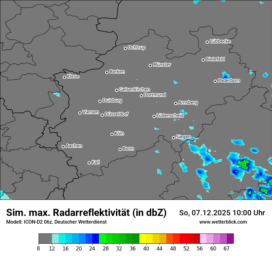 Modellkarten Simuliertes Radarbild