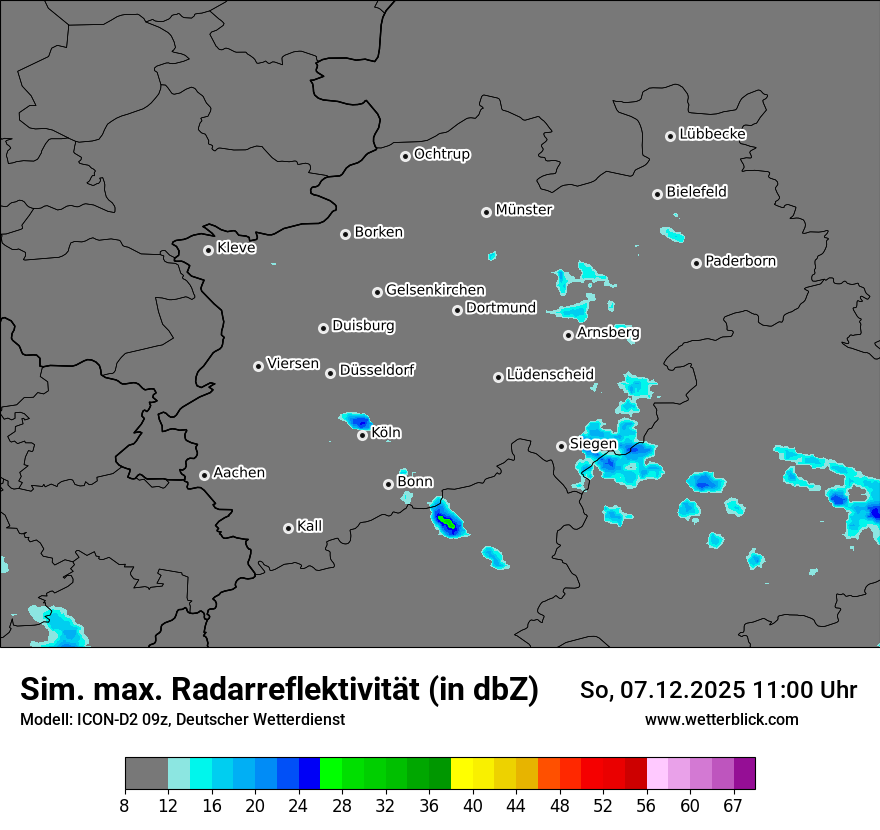 Modellkarten Simuliertes Radarbild