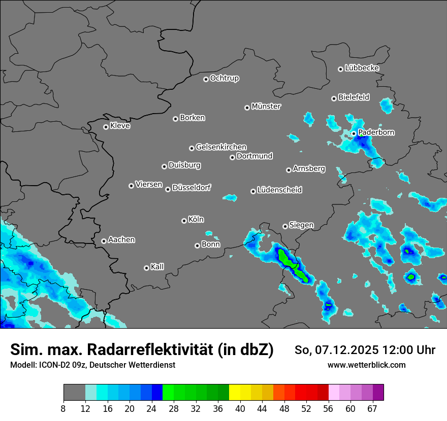 Modellkarten Simuliertes Radarbild