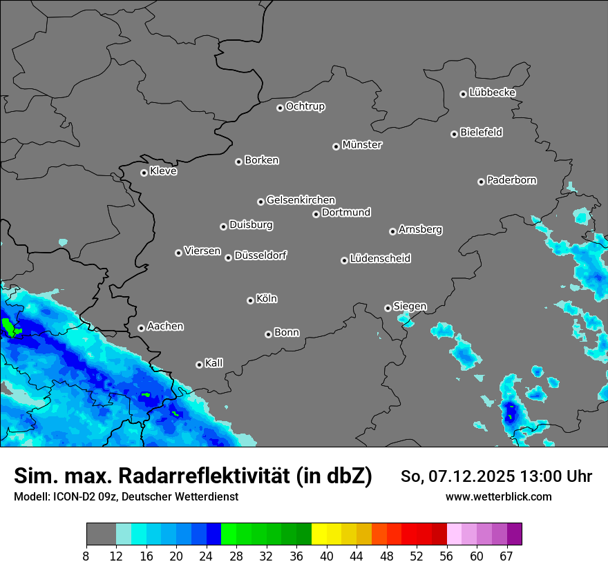 Modellkarten Simuliertes Radarbild
