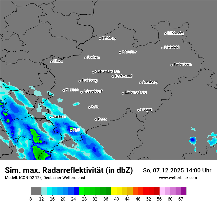 Modellkarten Simuliertes Radarbild
