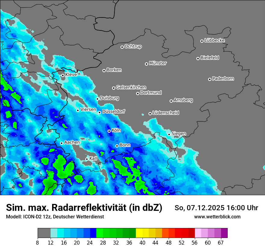 Modellkarten Simuliertes Radarbild