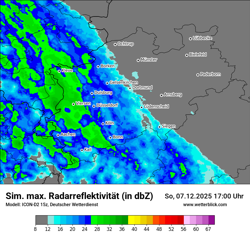 Modellkarten Simuliertes Radarbild