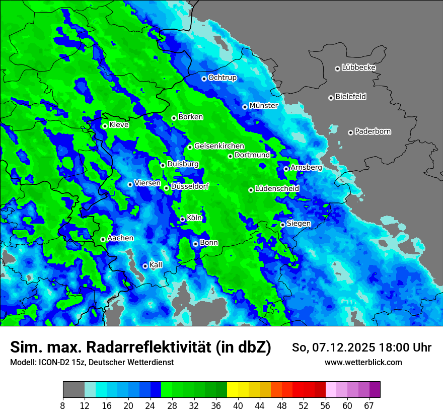 Modellkarten Simuliertes Radarbild