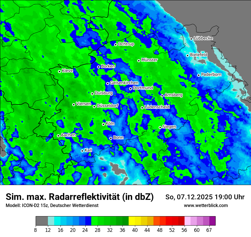 Modellkarten Simuliertes Radarbild