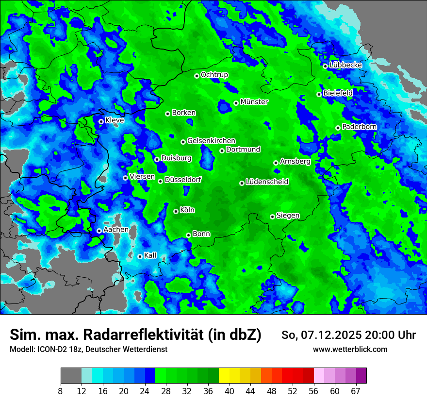 Modellkarten Simuliertes Radarbild