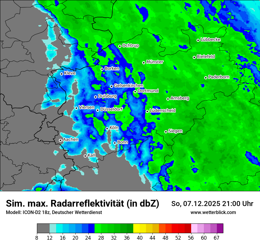 Modellkarten Simuliertes Radarbild
