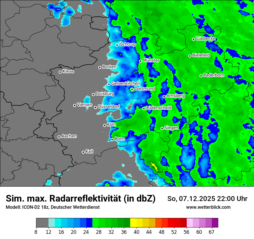 Modellkarten Simuliertes Radarbild