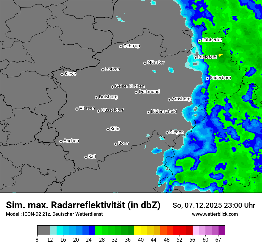 Modellkarten Simuliertes Radarbild