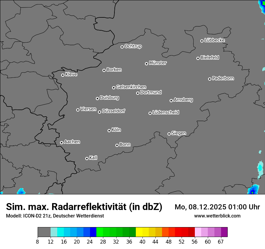 Modellkarten Simuliertes Radarbild