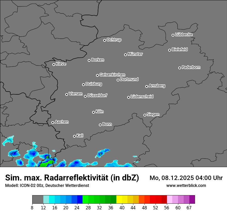 Modellkarten Simuliertes Radarbild