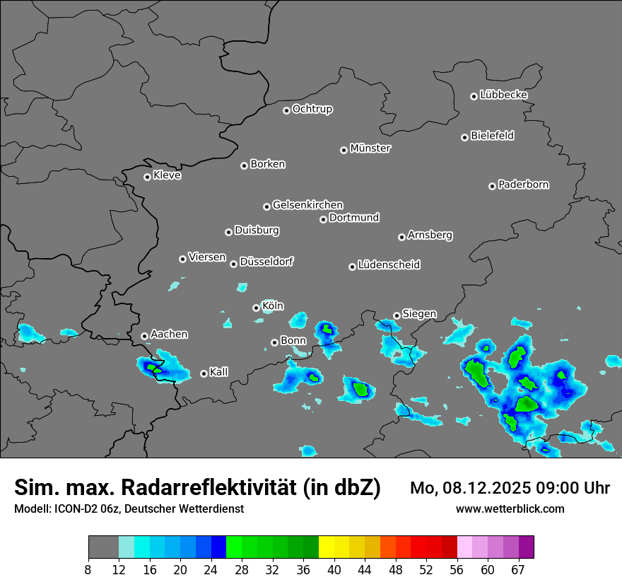 Modellkarten Simuliertes Radarbild