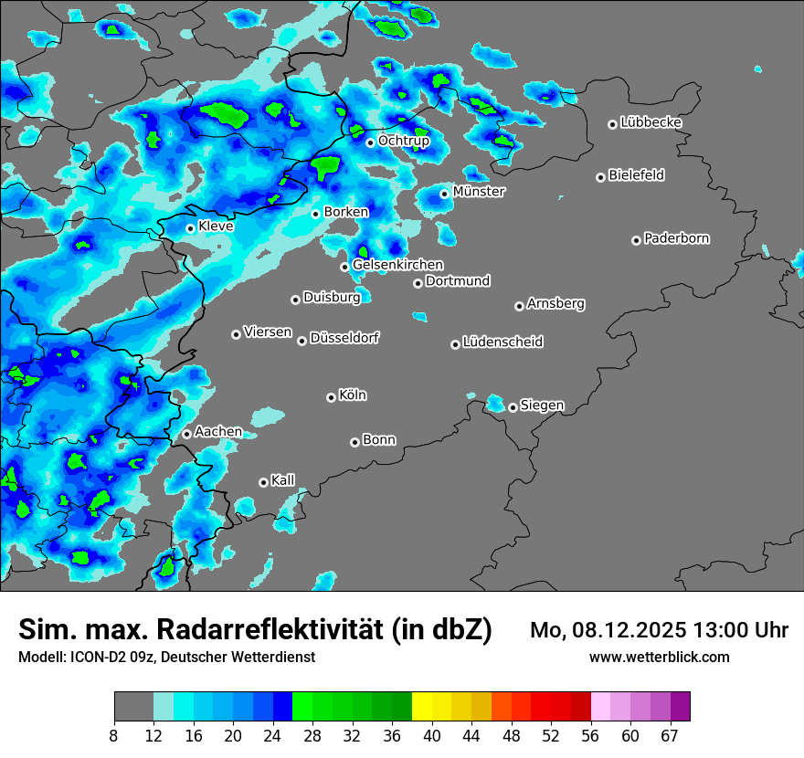 Modellkarten Simuliertes Radarbild