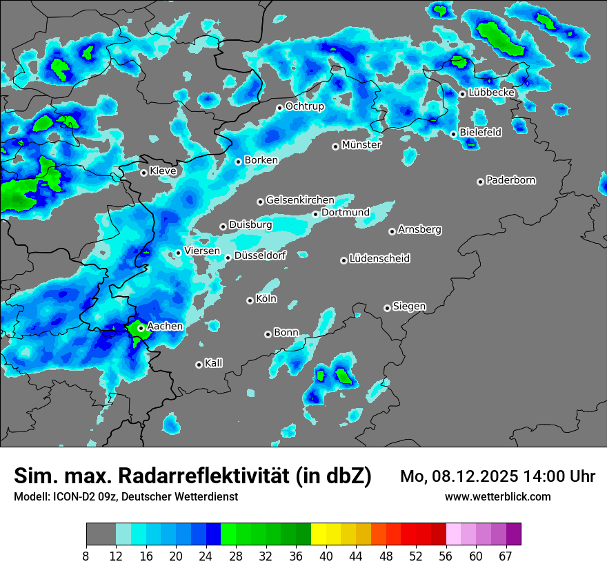 Modellkarten Simuliertes Radarbild