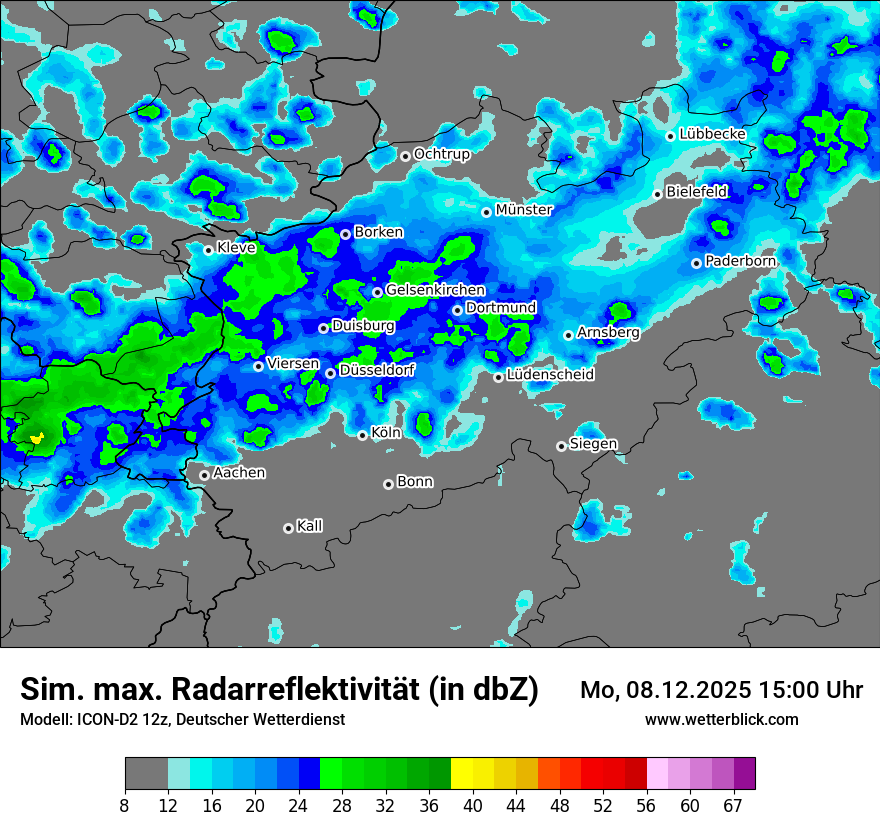 Modellkarten Simuliertes Radarbild