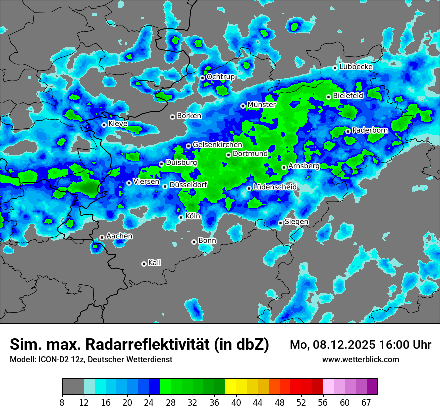 Modellkarten Simuliertes Radarbild