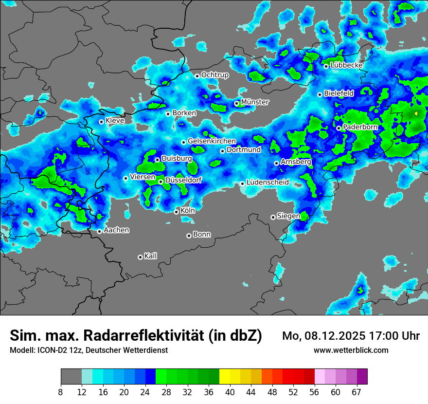 Modellkarten Simuliertes Radarbild