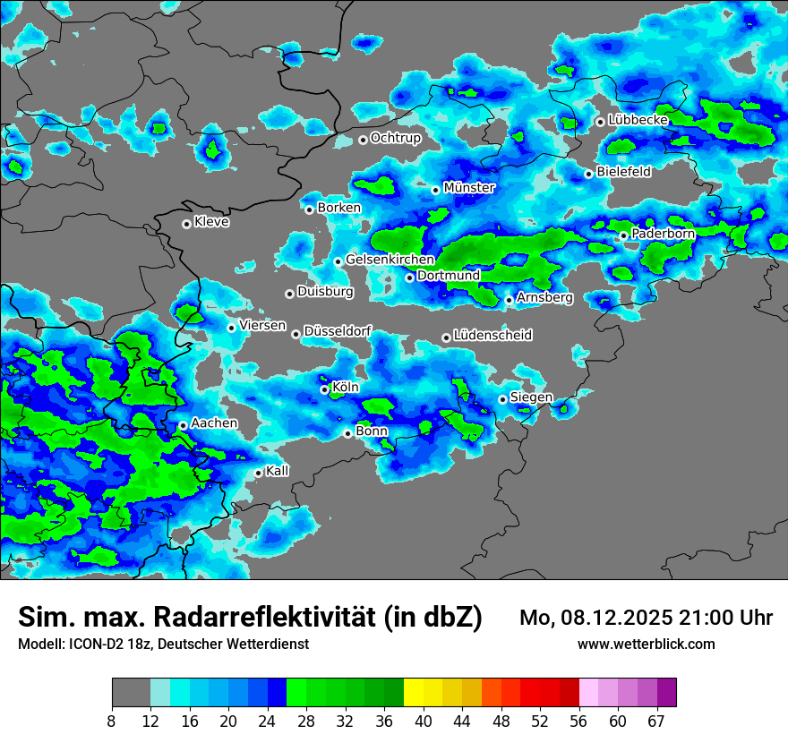 Modellkarten Simuliertes Radarbild