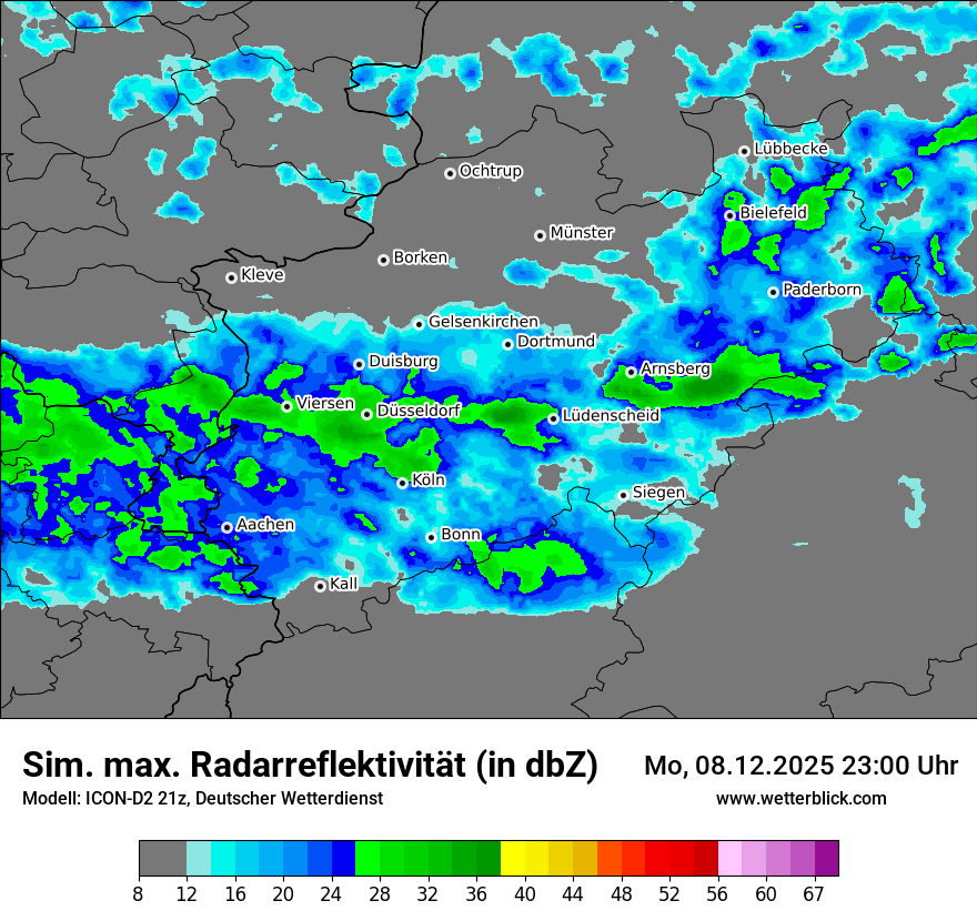 Modellkarten Simuliertes Radarbild