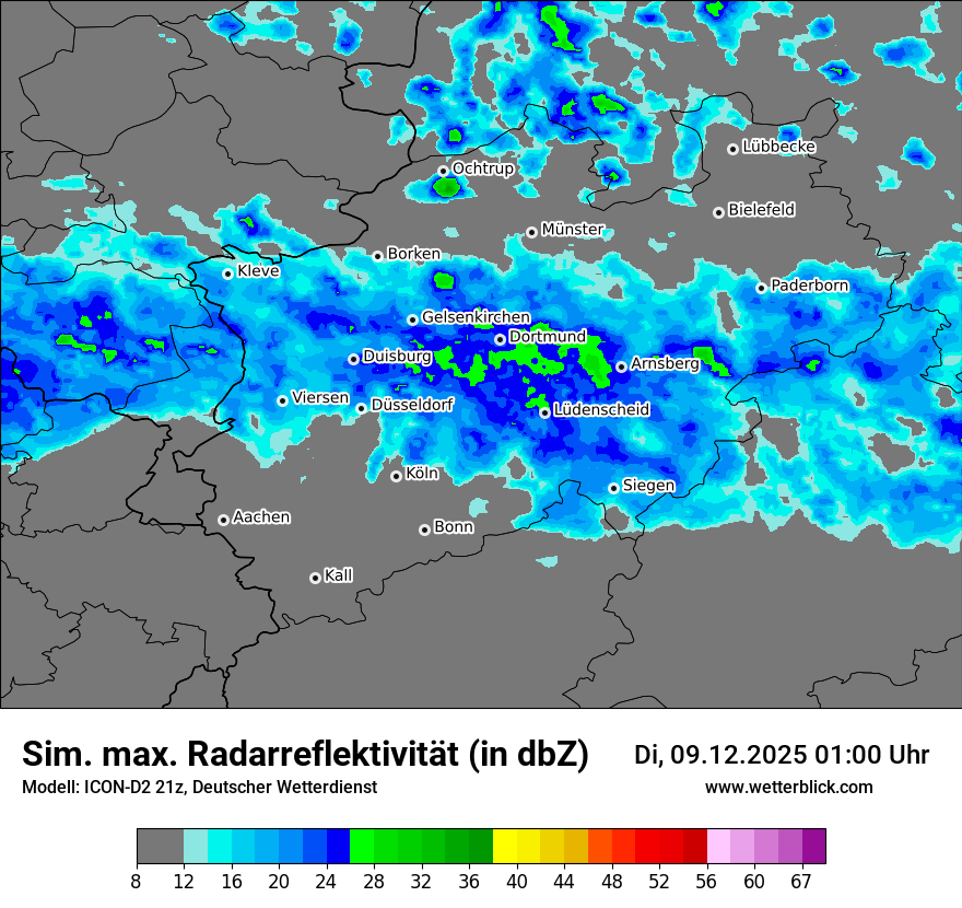 Modellkarten Simuliertes Radarbild