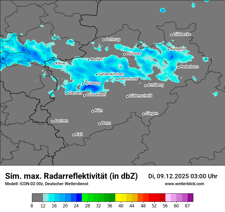 Modellkarten Simuliertes Radarbild