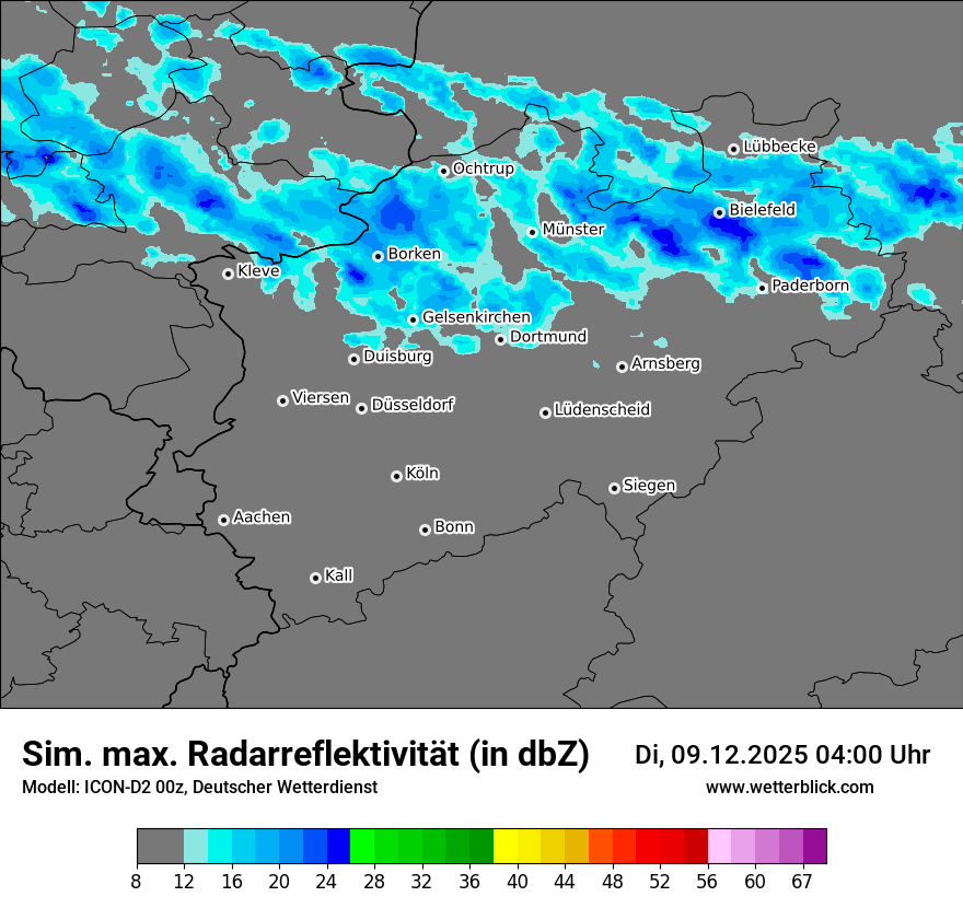 Modellkarten Simuliertes Radarbild