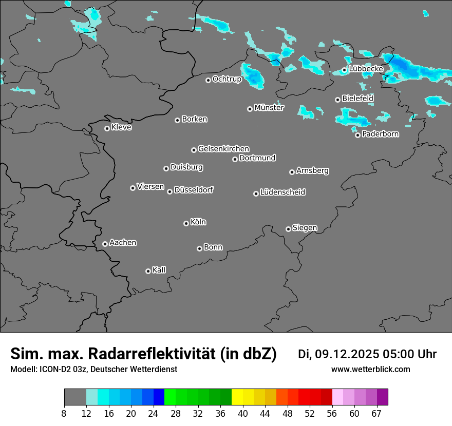 Modellkarten Simuliertes Radarbild